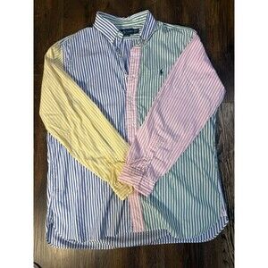 Men’s Ralph Lauren Oxford Striped Pastel Button Down XL Classic Fit